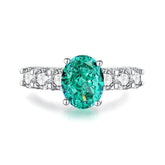 Sterling Silver Delicate Oval Cut Crystal Gemstone Ring 6 US / Paraiba